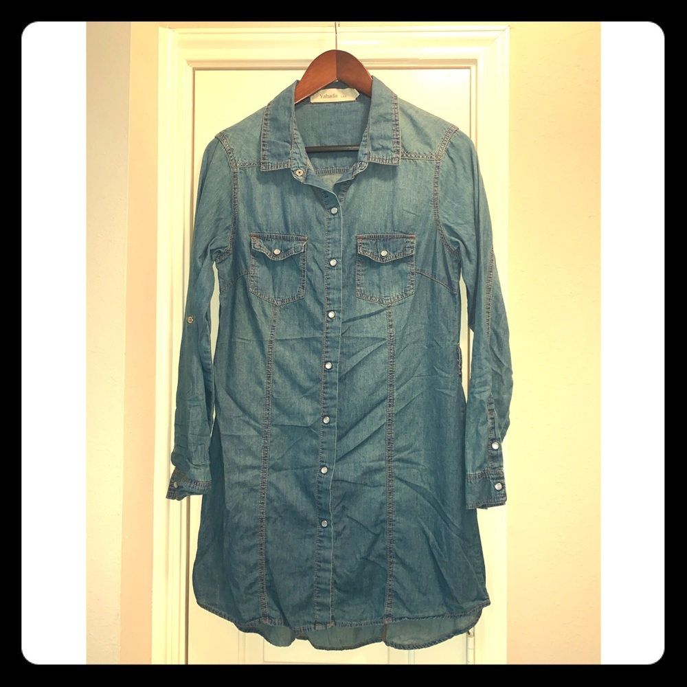 Chambray Jean Dress - Button Down